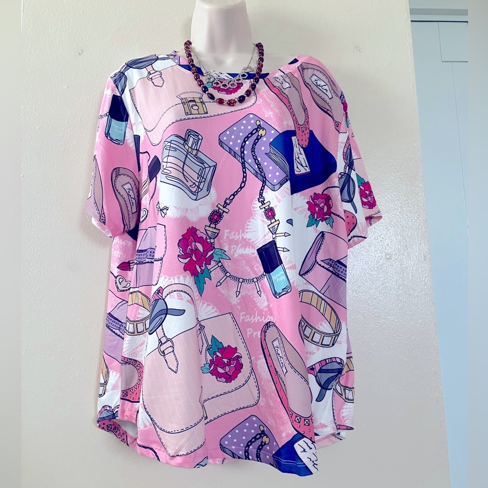 3X blouse fashion . Pink - Picture 1 of 7